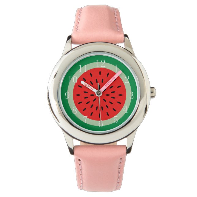 Ripe Rouge Watermelon Art filles montre poignet (devant)