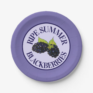 Ripe Summer Blackberry Berry Berry Papieren Bordje