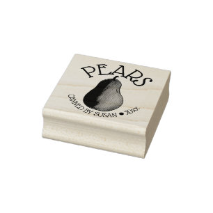 Ripe Summer Green Pear Fruitperen, ingeblikt door Rubberstempel