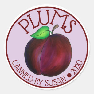 Ripe Summer Paars Plum Fruit Plums Canadees Ronde Sticker