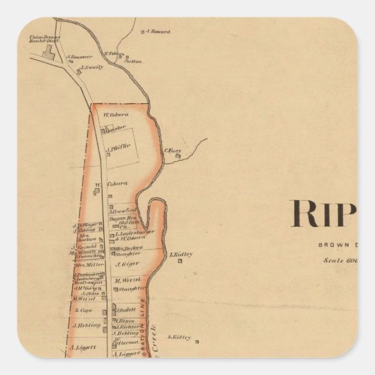 Ripley, Ohio Vierkante Sticker (Voorkant)