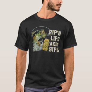 Rip'n Lips die met Sips praten Funny Vist T-shirt