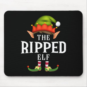 Ripped Elf Group Funny Christmas Pajama Party Muismat