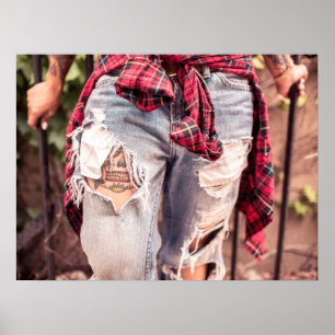 Ripped Jeans & Tattoo poster