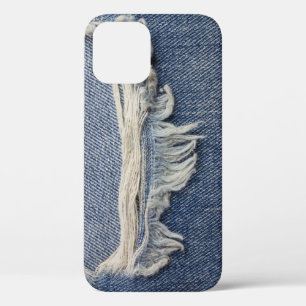Ripped jeans textuur, stijlvolle achtergrond. iPhone 12 hoesje