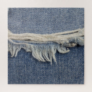 Ripped jeans textuur, stijlvolle achtergrond. legpuzzel