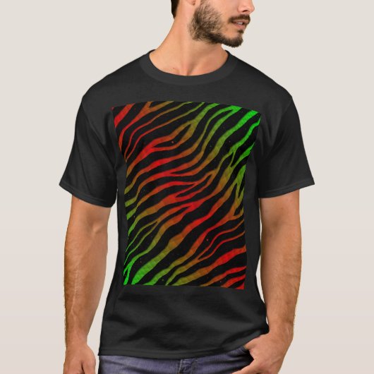 Ripped SpaceTime Stripes - groen/rood T-shirt (Voorkant)