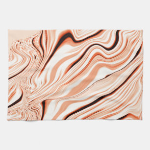 Rippels in de schoppen van beige, gebogen bruine c theedoek