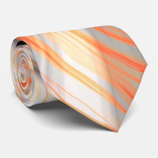 Rippels op parelroombeige, bruine en bleek sinaasa stropdas (Opgerold)