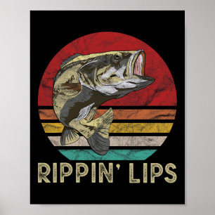 Rippin Lips Retro Vintage Byss Visgeschenken Poster