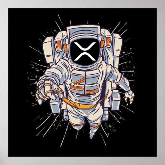 Ripple Astronaut - XRP Crypto Poster (Voorkant)