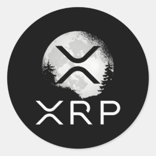 Ripple Coin Xrp Ledger Moon Cryptocurrency Bull Ma Ronde Sticker