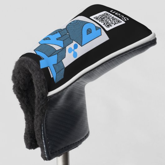 Ripple cryptocurrency - XRP Qr code Golfheadcover (3/4 voorkant)