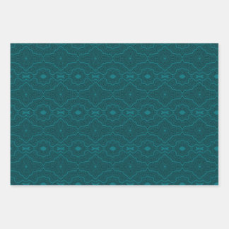 Ripple Line werk rijke Blauwgroen variant Inpakpapier Vel