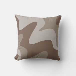 Ripple Rythme Taupe Gris Lisse Oreiller
