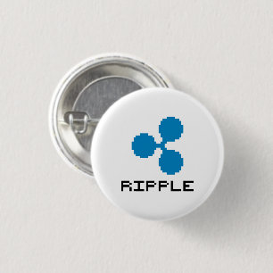 Ripple XRP 8-Bit Logo Knop Ronde Button 3,2 Cm