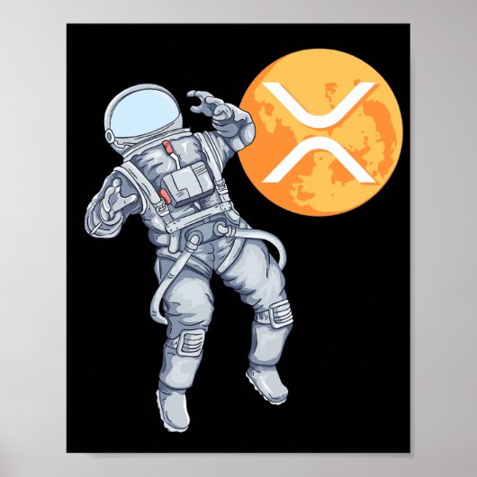 Ripple XRP Cryptocurrency -Crypto Astronaut Poster (Voorkant)