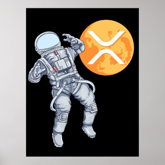 Ripple XRP Cryptocurrency -Crypto Astronaut Poster (Voorkant)