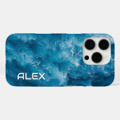 Rippling Ocean Water iPhone Case – Serene Blue Zee (Achterkant (horizontaal))