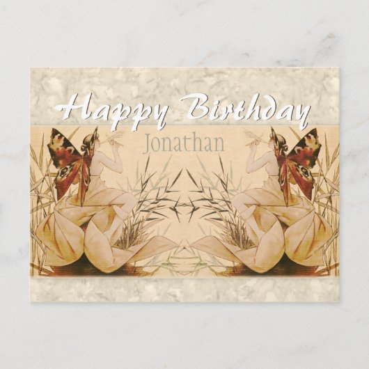 Riquer Winged nymph CC0528 Birthday Briefkaart (Voorkant)
