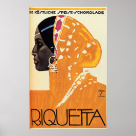 RIQUETTA CHOCOLATES 1926 Ludwig Hohlwein Advert. Poster