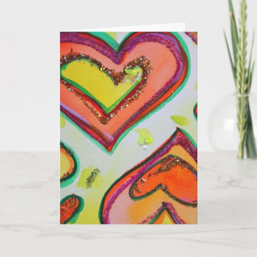 Rire Carte de voeux à deux coeurs ou Cartes de not (Devant)