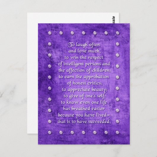 Rire souvent, aimer beaucoup... carte postale (Devant / Derrière)