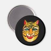 Rire Tigre Aquarelle PERSONNALISER Aimant IT (Recto/Verso)