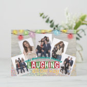 Rire Tout Le Chemin Famille Photo Cartes de Noël (Debout devant)