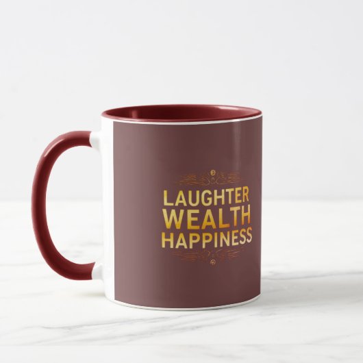 Rire Wealth Happiness Mug (Gauche)