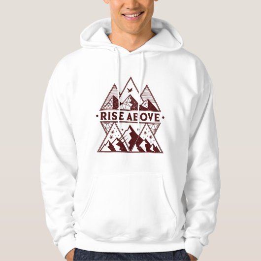 Rise Above Mountain Hoodie – Minimal Geometric Ill (Voorkant)