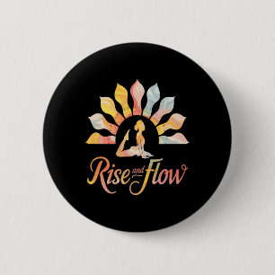 Rise And Flow Yoga Zonsopgang Meditatie Lance Harm Ronde Button 5,7 Cm