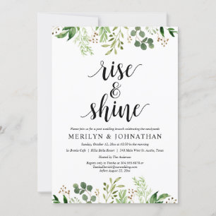 Rise and Shine, Greenery Post Wedding Brunch Kaart