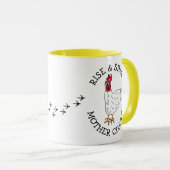 Rise and Shine Moeder Clucker Funny Chicken Humor Mok (Voorkant rechts)