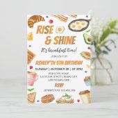 Rise and Shine Ontbijt Tijd Brunch Verjaardag Kaart (Staand voorkant)