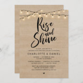 Rise and Shine, Post Bruiloft Brunch Viering Kaart (Voorkant / Achterkant)