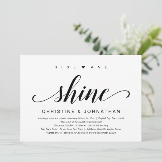 Rise and Shine, Trouwuitnodiging Kaart (Staand voorkant)