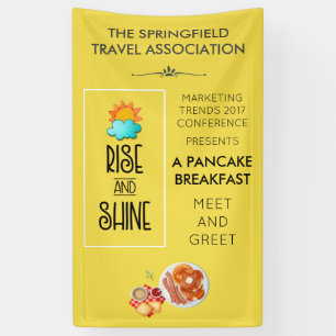 Rise and Shine Typography - Zonnewolk en pannenkoe Spandoek