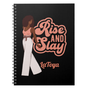 Rise and Slay Gepersonaliseerde Melanine Vrouw Notitieboek