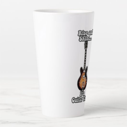 Rise en shine. Het is gitaartijd.  bruin Latte Mok (Voorkant)