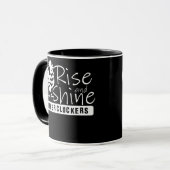 Rise en shine Moeder Cluckers Apparel Mok (Voorkant links)