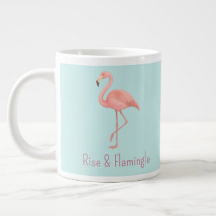Rise & Flamingle Pink Flamingo – Lichtblauw Extra Grote Beker