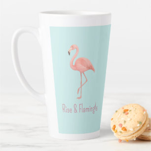 Rise & Flamingle Pink Flamingo – Lichtblauw Latte Mok