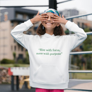 Rise Focus Move Purpose Minimaal Lettertype Hoodie