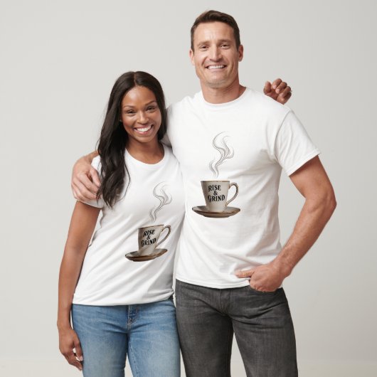 "RISE & GRIND" Morning Coffee Mug T-shirt (Unisex)