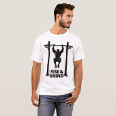 Rise & Grind | Powerful Pull-Up Calisthenics T-shirt (Voorkant volledig)