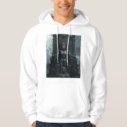 Rise of the AI Empress: Sci Fi Cyberpunk Art Hoodie (Voorkant)