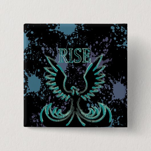 Rise Phoenix Vierkante Button 5,1 Cm (Voorkant)