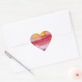 Rise - Rood Abstract Ombre Waterverf Sunsrise Hart Sticker (Envelop)
