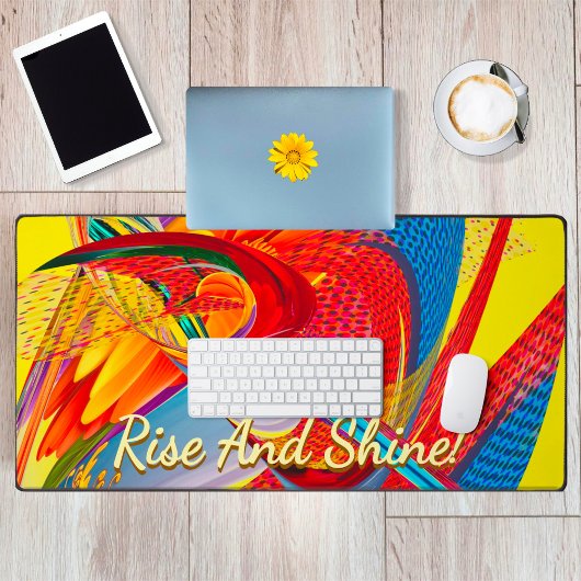 Rise & Shine Motivatie Verhogen Tropisch Abstract Bureaumat